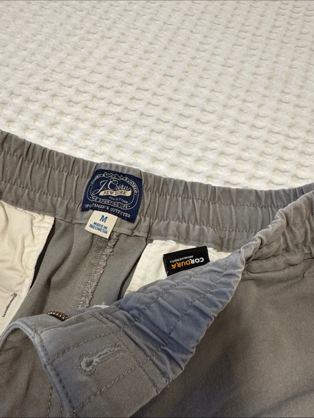 J. Crew x Cordura Slim Dock Pant in Stretch Cotton Blend, Grey Sz Medium